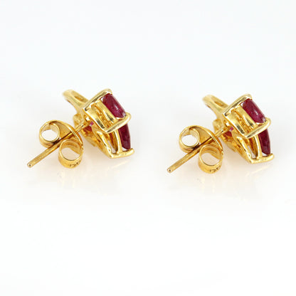 Pear Cut Ruby Earring 14K Gold