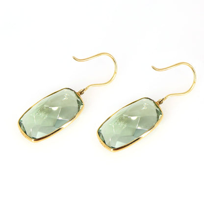 Yellow Green Amethyst Earring 18K Gold