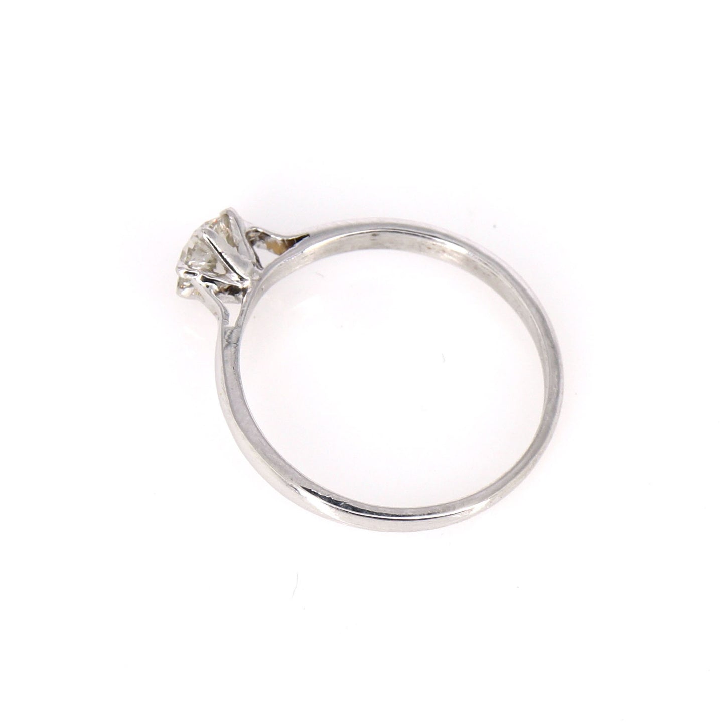 0.35 . White Minimalist Solitaire / Anniversary / Solitaire Wedding Ring 18K Gold