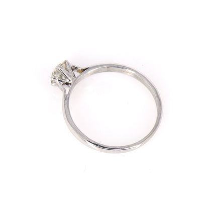 0.35 . White Minimalist Solitaire / Anniversary / Solitaire Wedding Ring 18K Gold