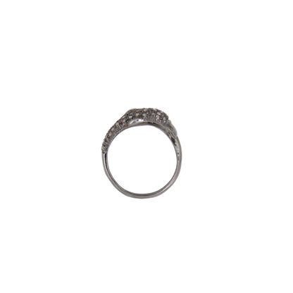 Pave Dolphin Ring Silver