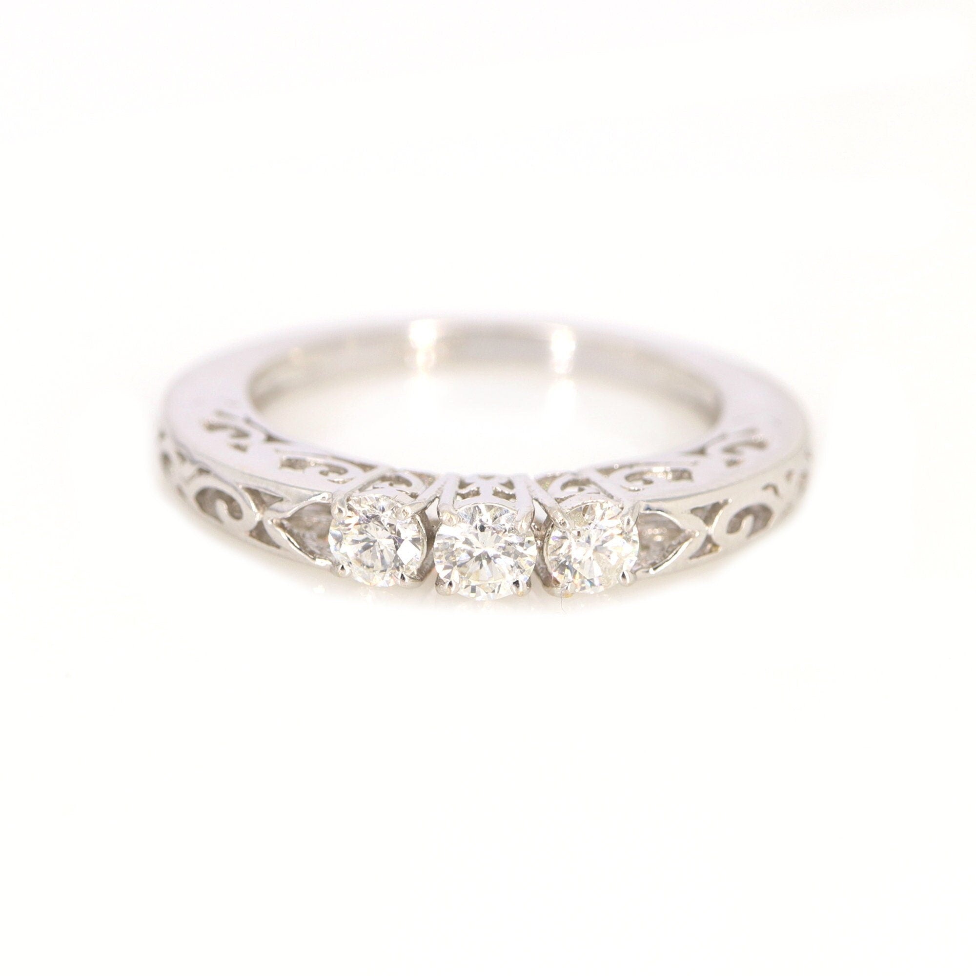 Brilliant Round Cut Stackable Wedding Ring 14K Gold