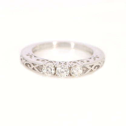 Brilliant Round Cut Stackable Wedding Ring 14K Gold