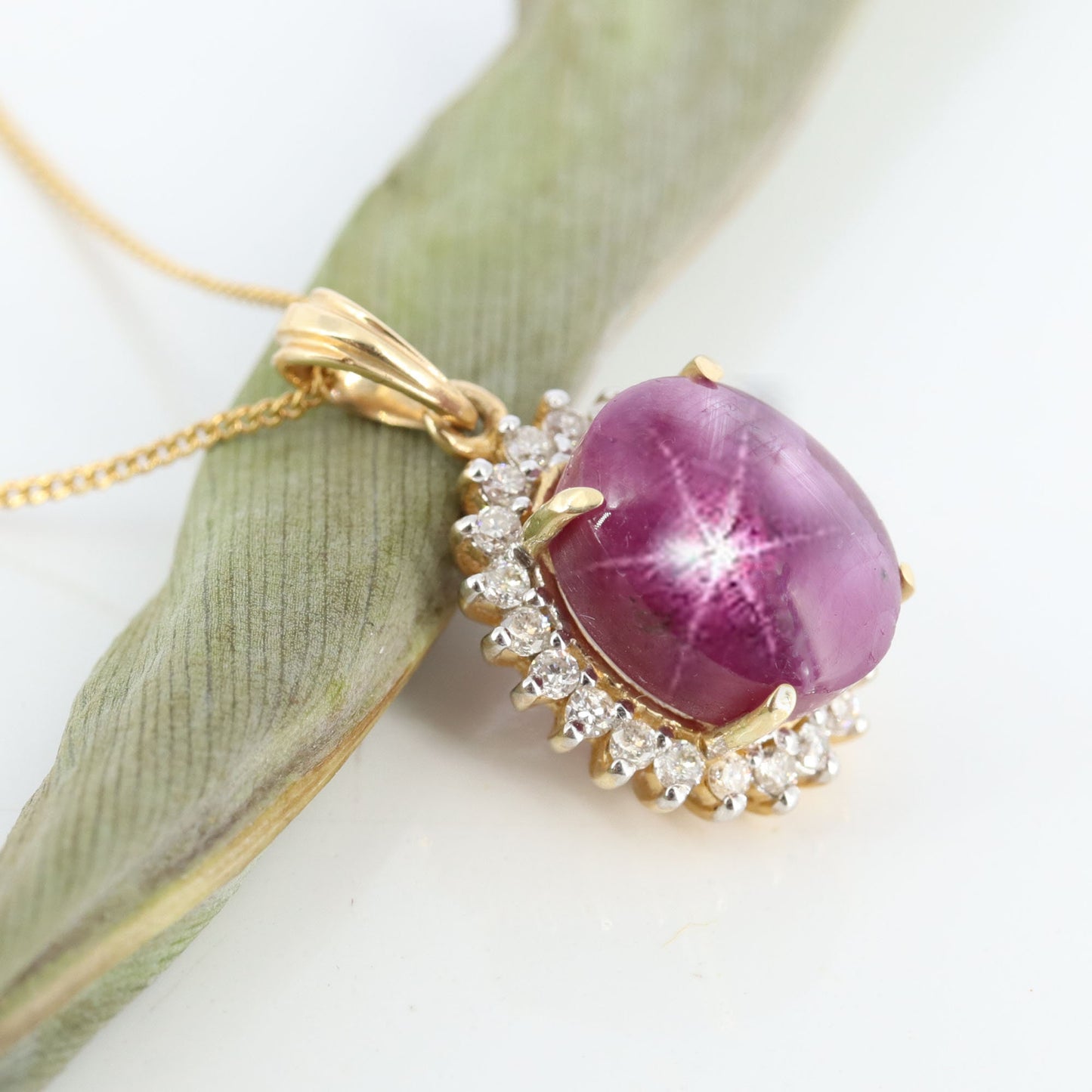 Star Ruby & Pendant 14K Gold