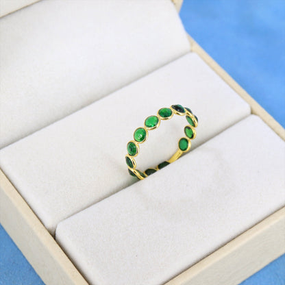 Chrome Tourmaline Ring 18K Gold