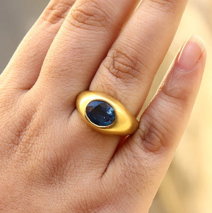 Yellow Sapphire Ring 18K Gold
