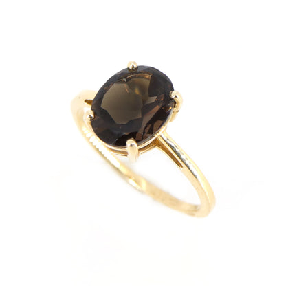 Faceted Smoky Quartz Studs Or Necklace 14K Gold