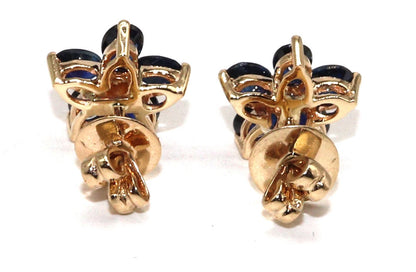 Yellow Handmade Blue Sapphire Earring 14K Gold