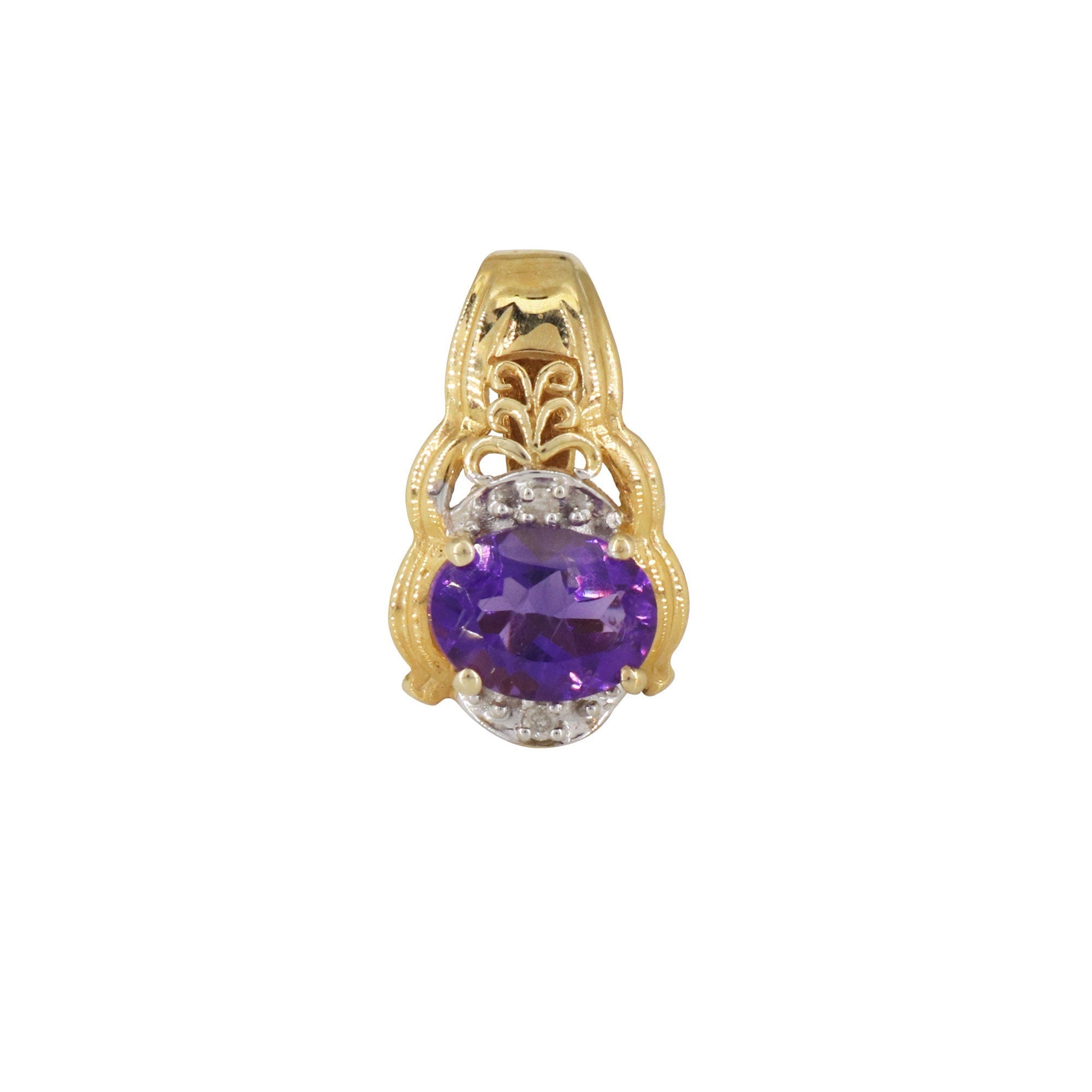 Unique Design Amethyst Necklace 14K Gold