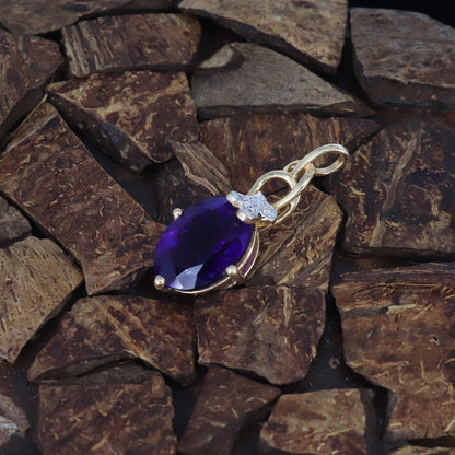 Yellow Amethyst & Pendant 14K Gold