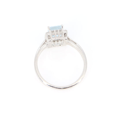 Cluster Aquamarine Jewelry Aquamarine Ring 14K Gold