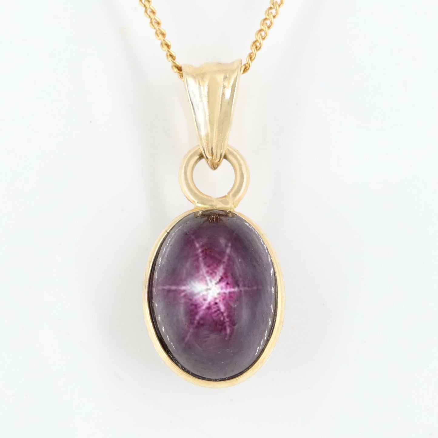 Star Ruby Pendant 14K Gold