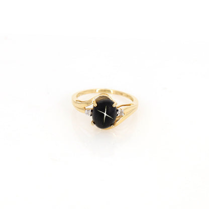 Black Star Ring 14K Gold