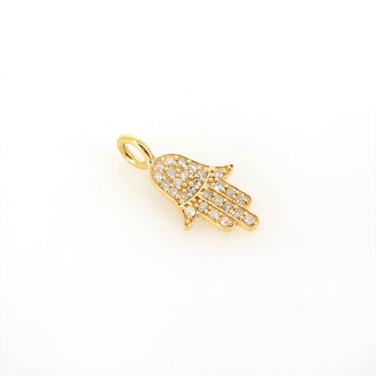 Hamsa Hand Charm Shiny Hamsa Charm Hamsa Hand Charm Bracelet 14K Gold
