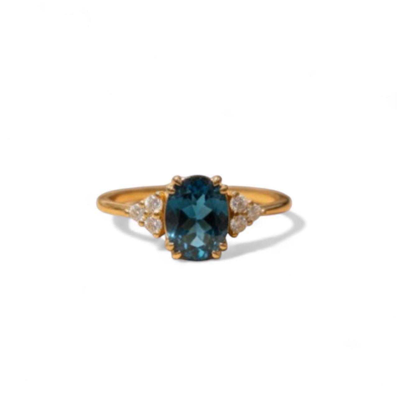 London Blue Topaz Ring 14K Gold