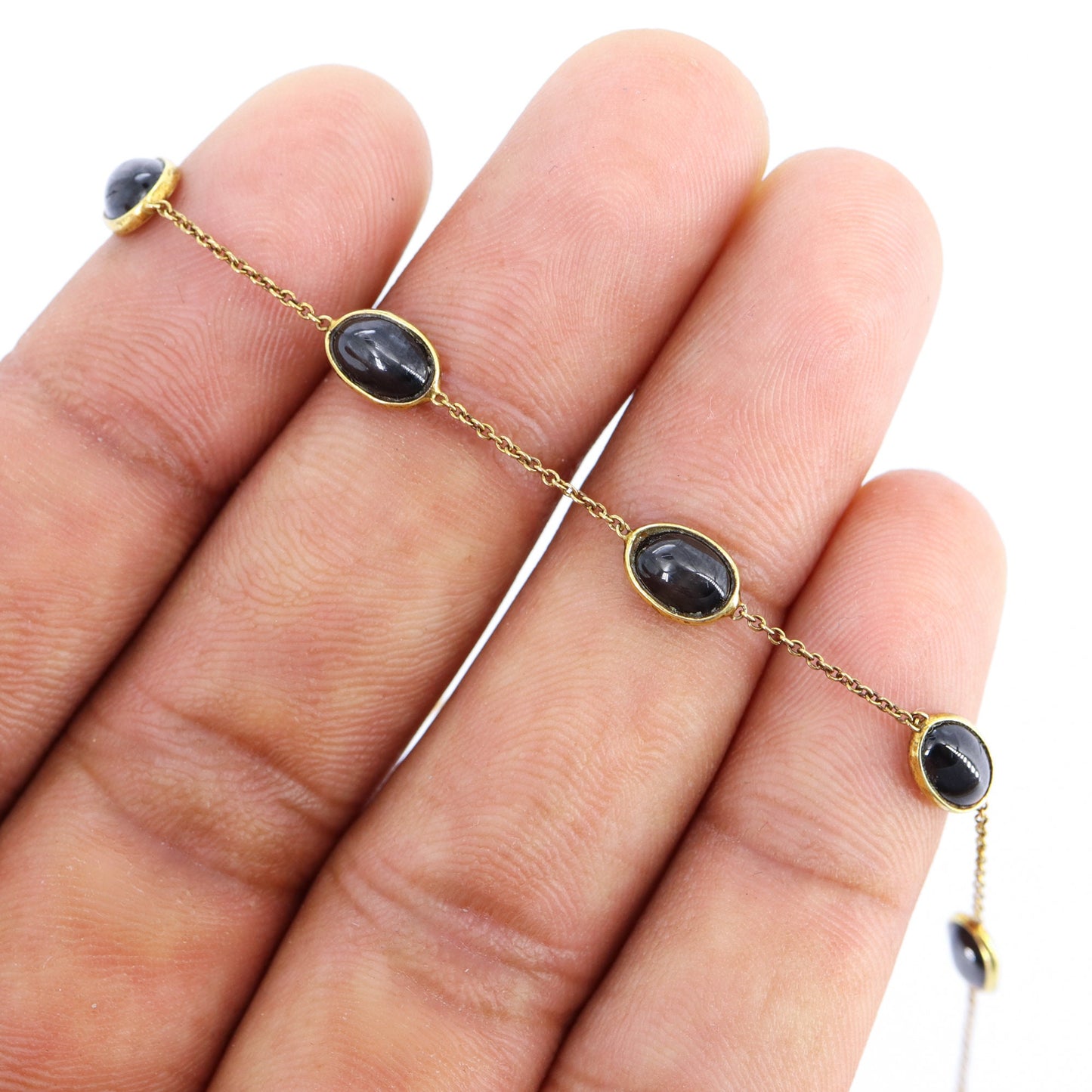 Yellow Black Star Bracelet 14K Gold