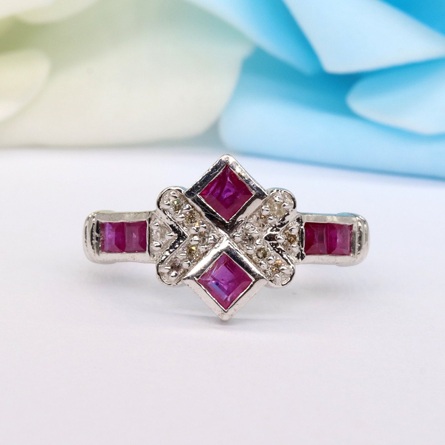 Ruby Band Ring Silver