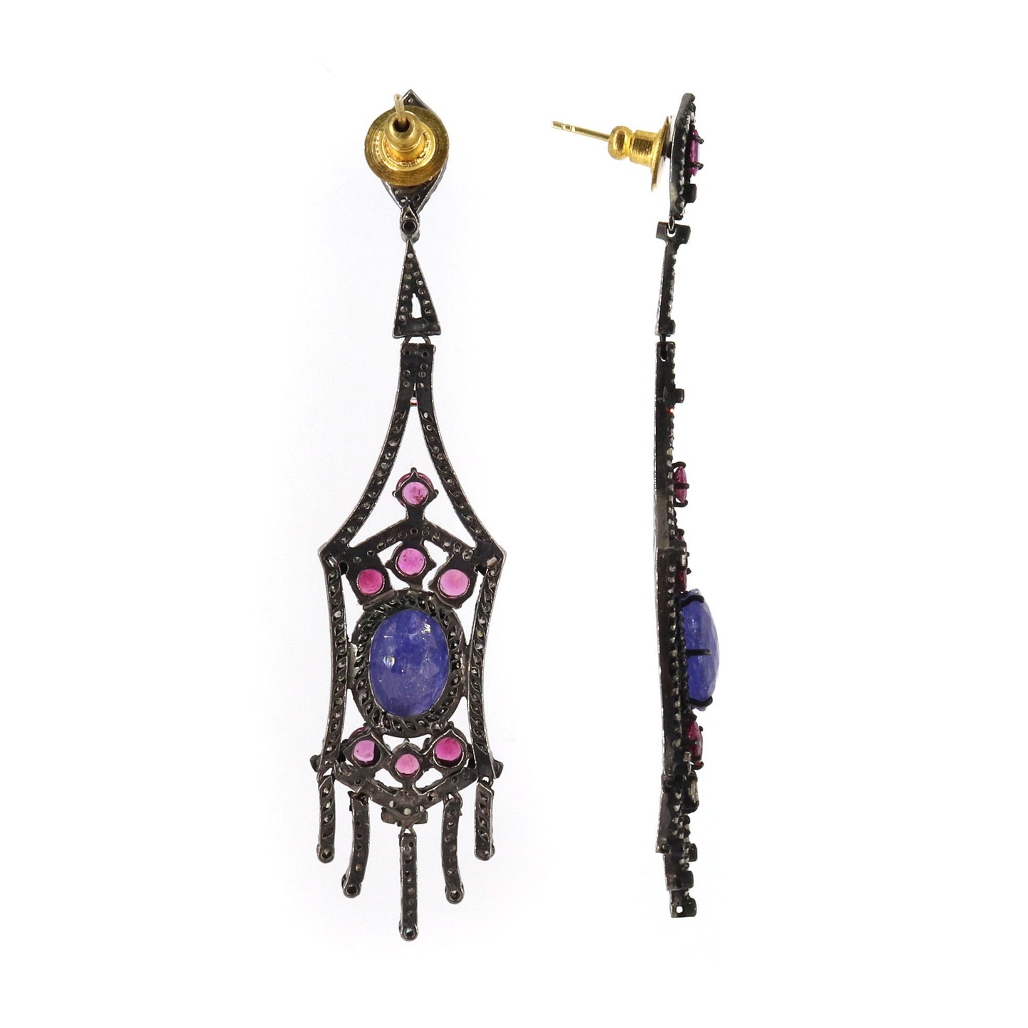 Tanzanite & Pink Tourmaline Earring
