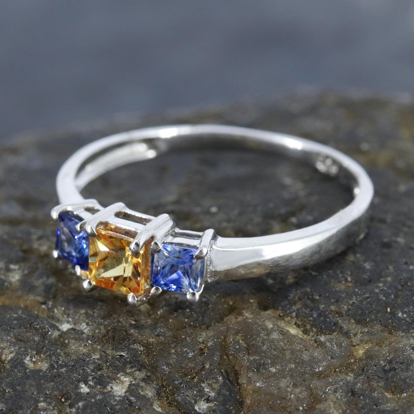 Princess Cut 925 Sterling Ring Silver