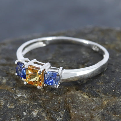 Princess Cut 925 Sterling Ring Silver