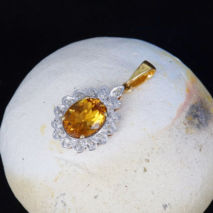 Citrine Pendant 14K Gold