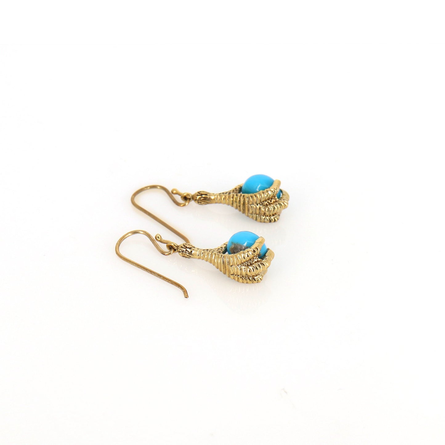 Eagle Talon Design Dangles On 9K Yellow Ear Wires Earring Gold
