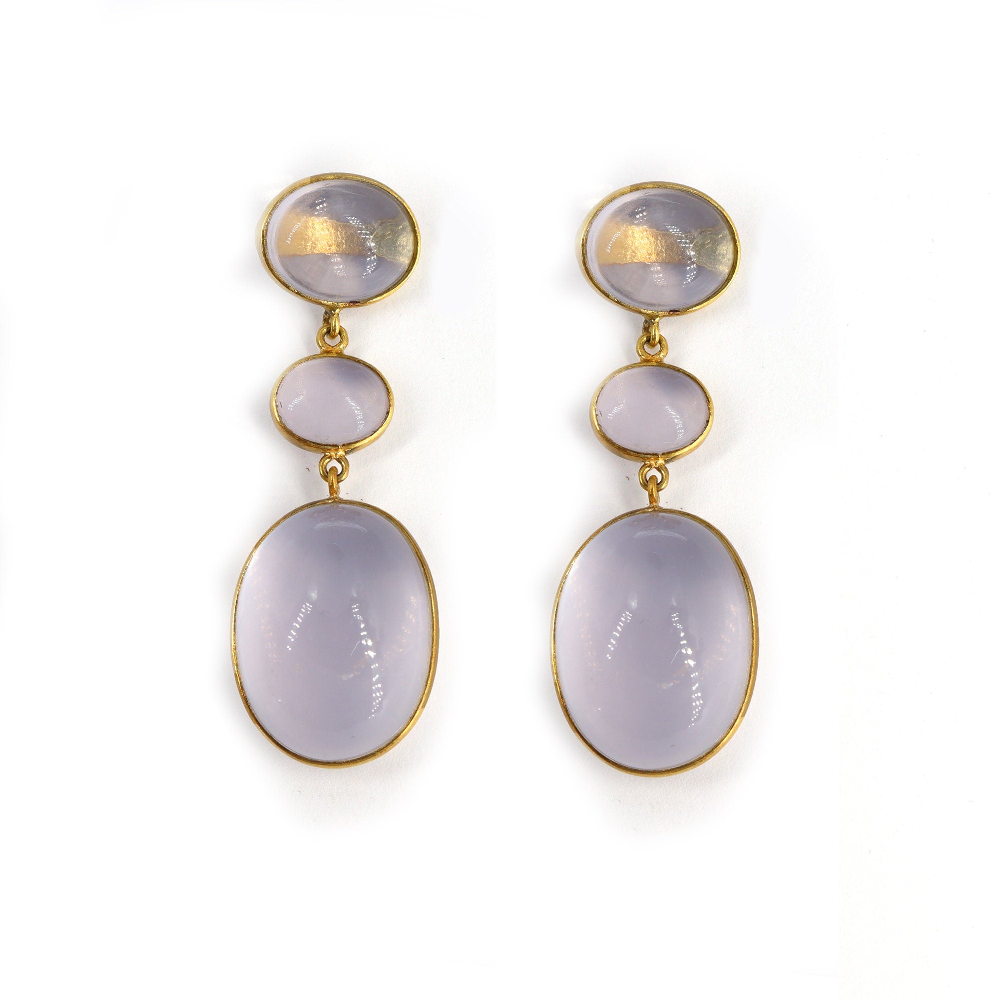 Rose Quartz Stone Earring 18K Gold