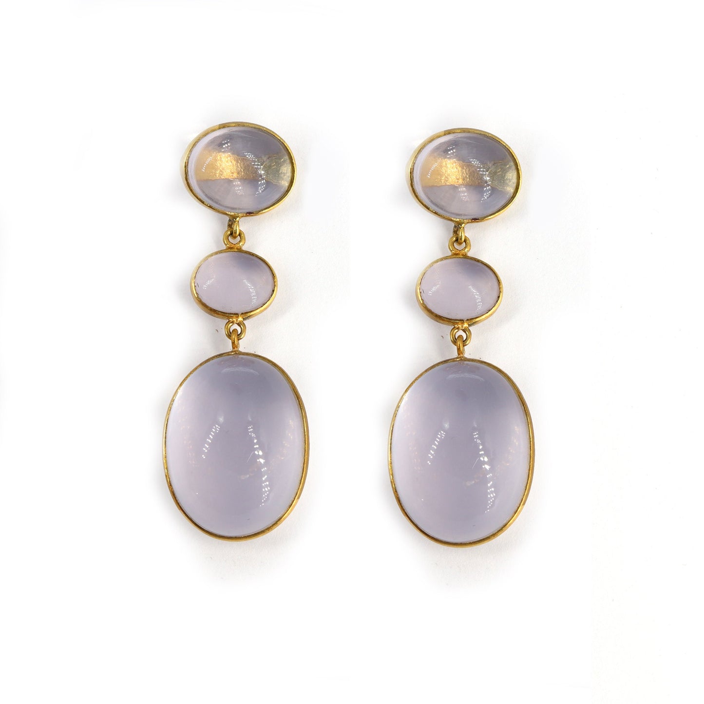 Rose Quartz Stone Earring 18K Gold