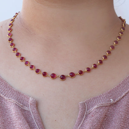 Ruby Necklace 18K Gold
