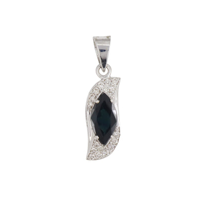 Marquise Cut Stone Wedding Blue Sapphire Pendant 18K Gold