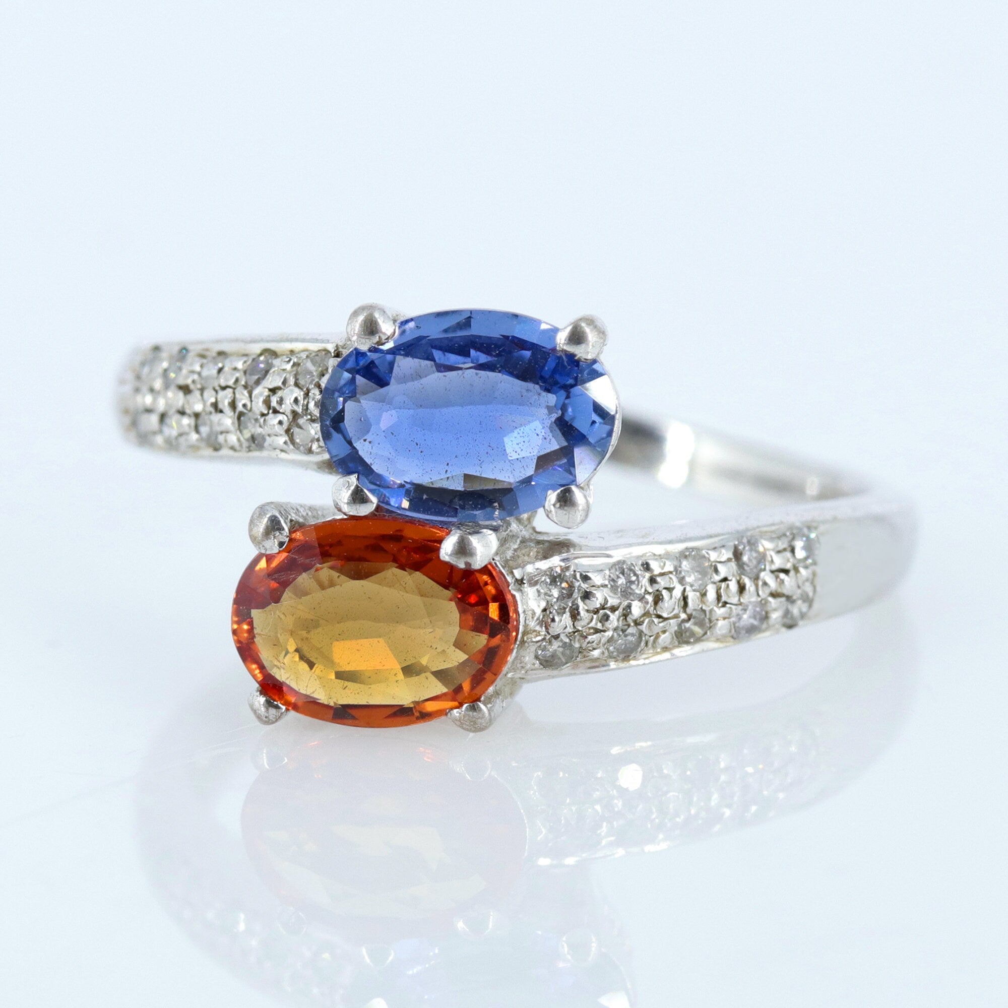 Oval Cut Multi Sapphire & Ring Silver