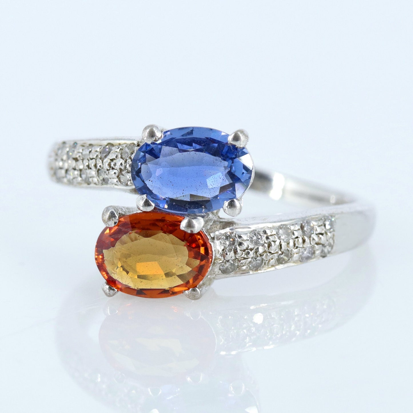 Oval Cut Multi Sapphire & Ring Silver