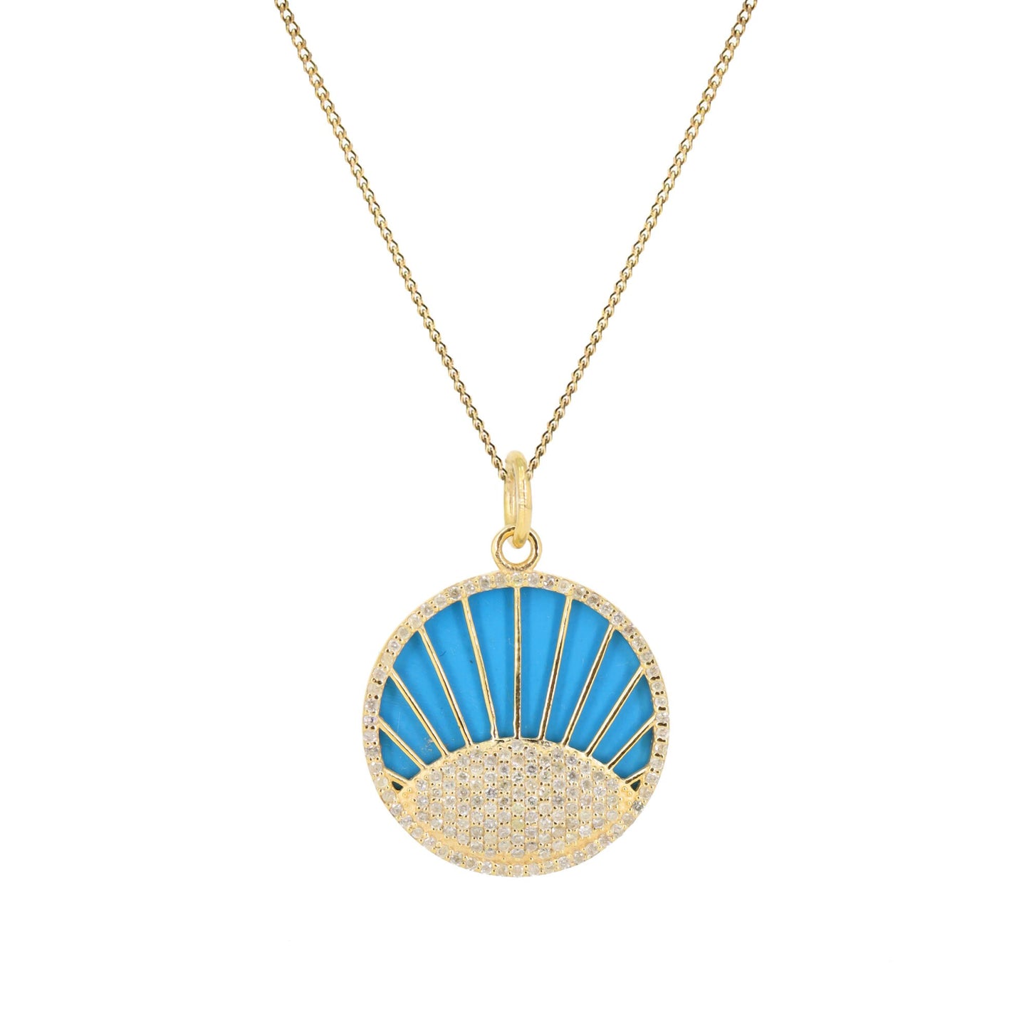 Coin Medallion Evil Eye Pendant Gold