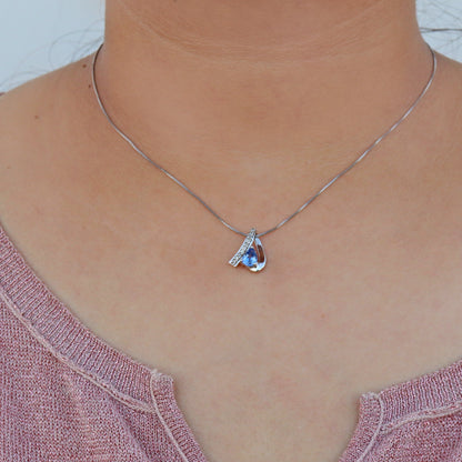 Blue Sapphire Necklace 14K Gold