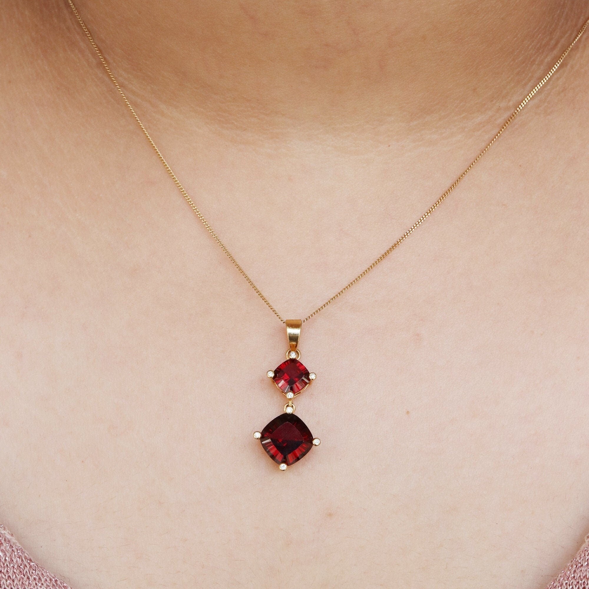 Yellow Garnet Pendant 18K Gold