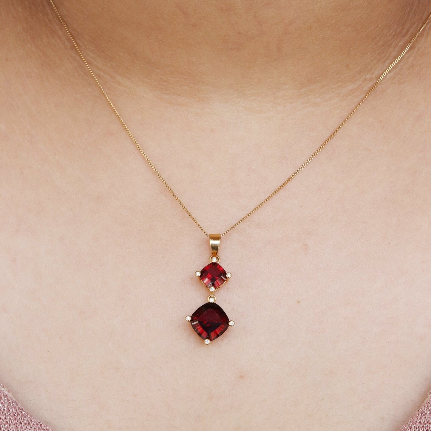 Yellow Garnet Pendant 18K Gold