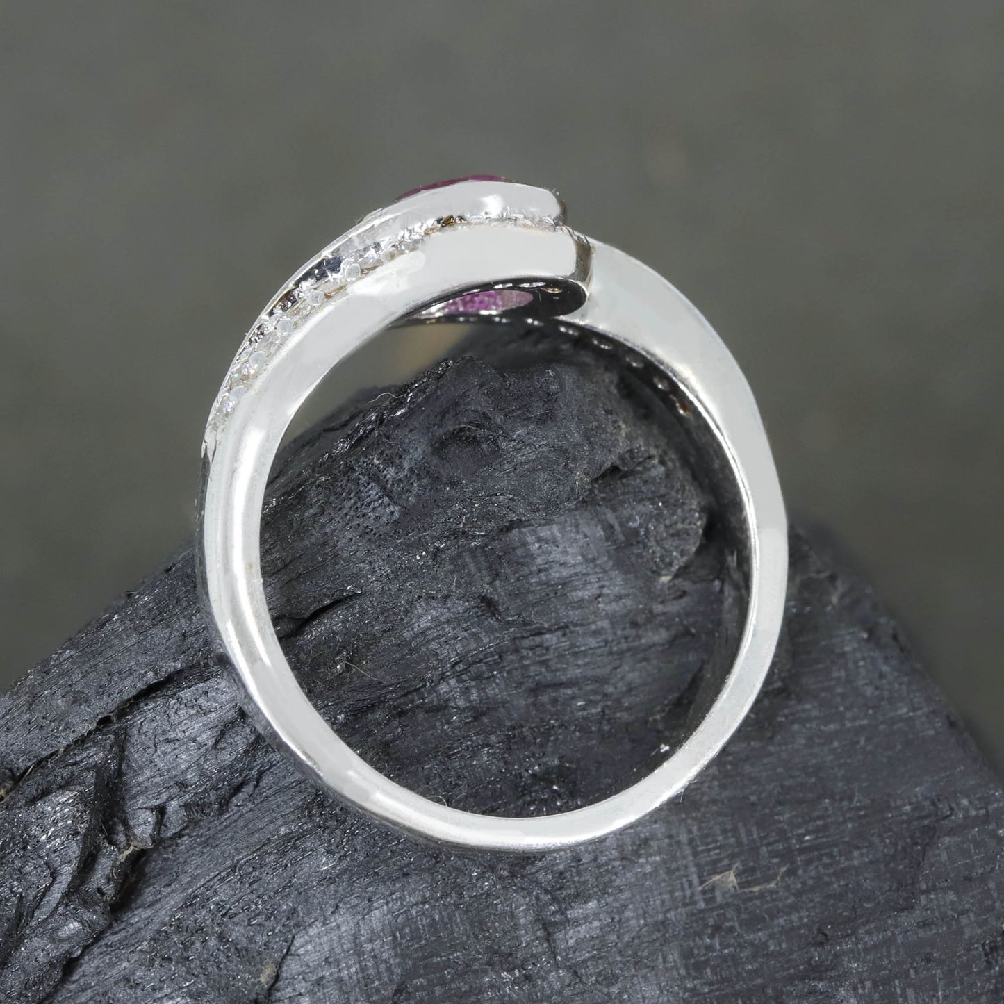 Oval Cut Ruby Ring Silver