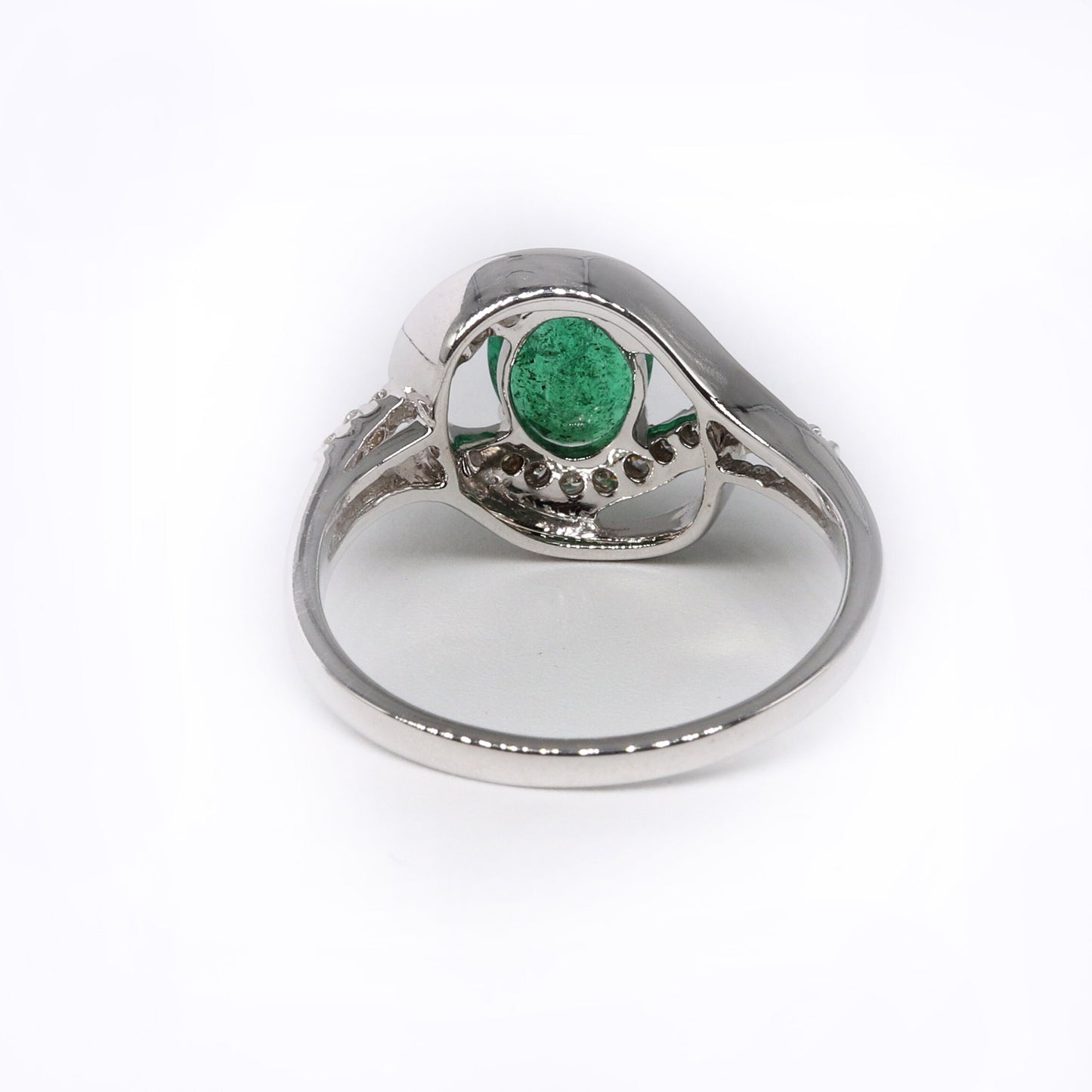Handmade White Emerald Ring 18K Gold
