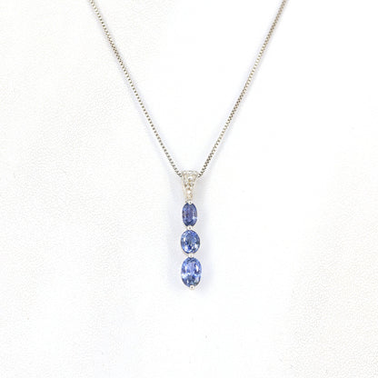 Blue Sapphire Pendant 14K Gold