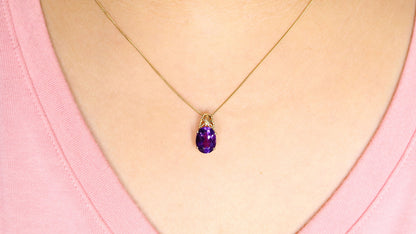 Amethyst Pendant 14K Gold