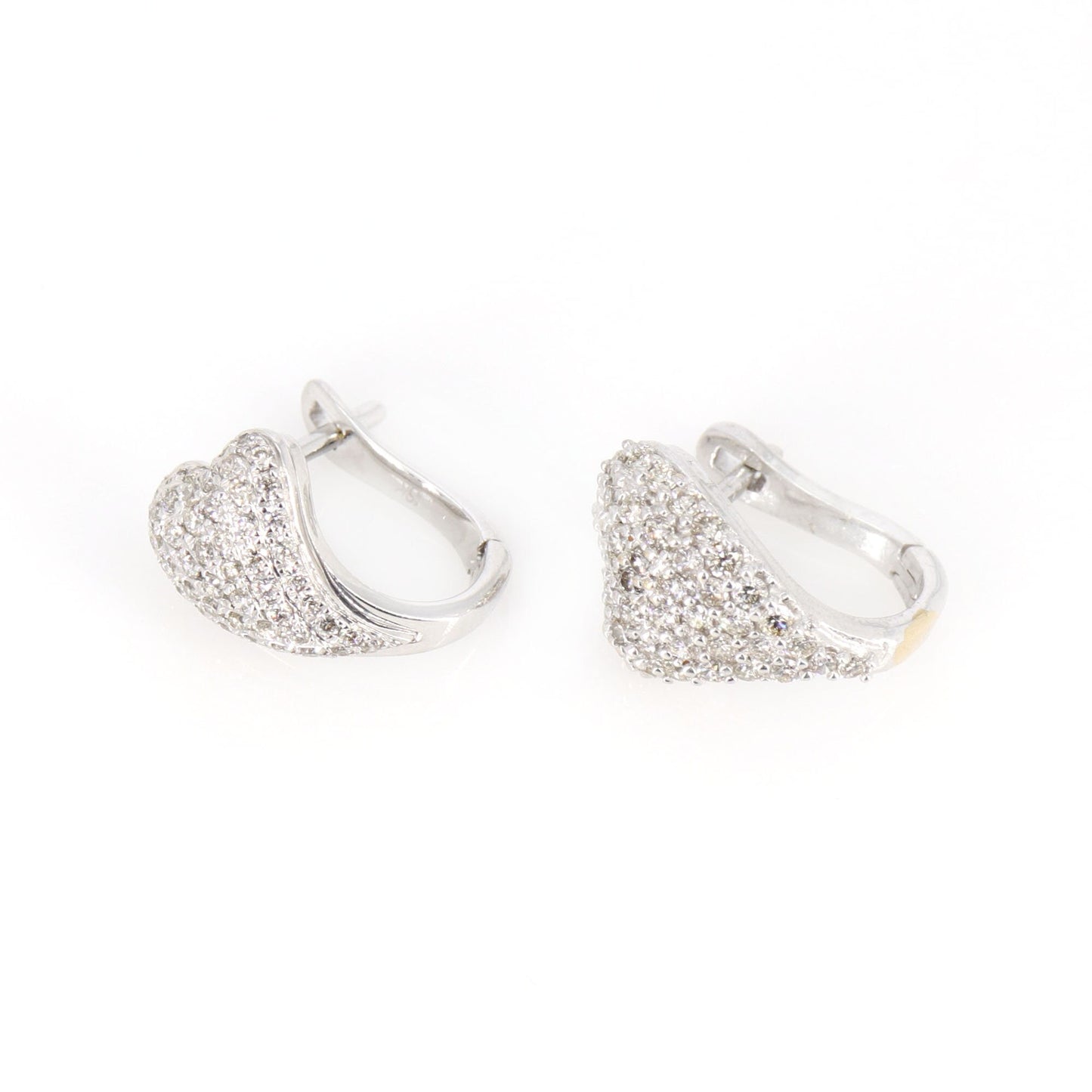 White Stud Earring 18K Gold