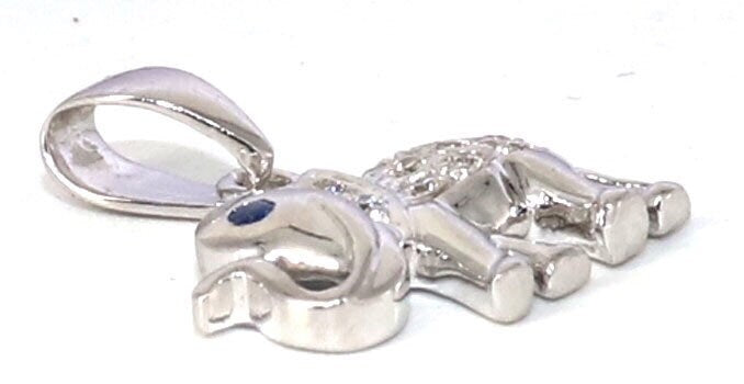 Blue Sapphire White Elephant Pendent White Pendant 14K Gold