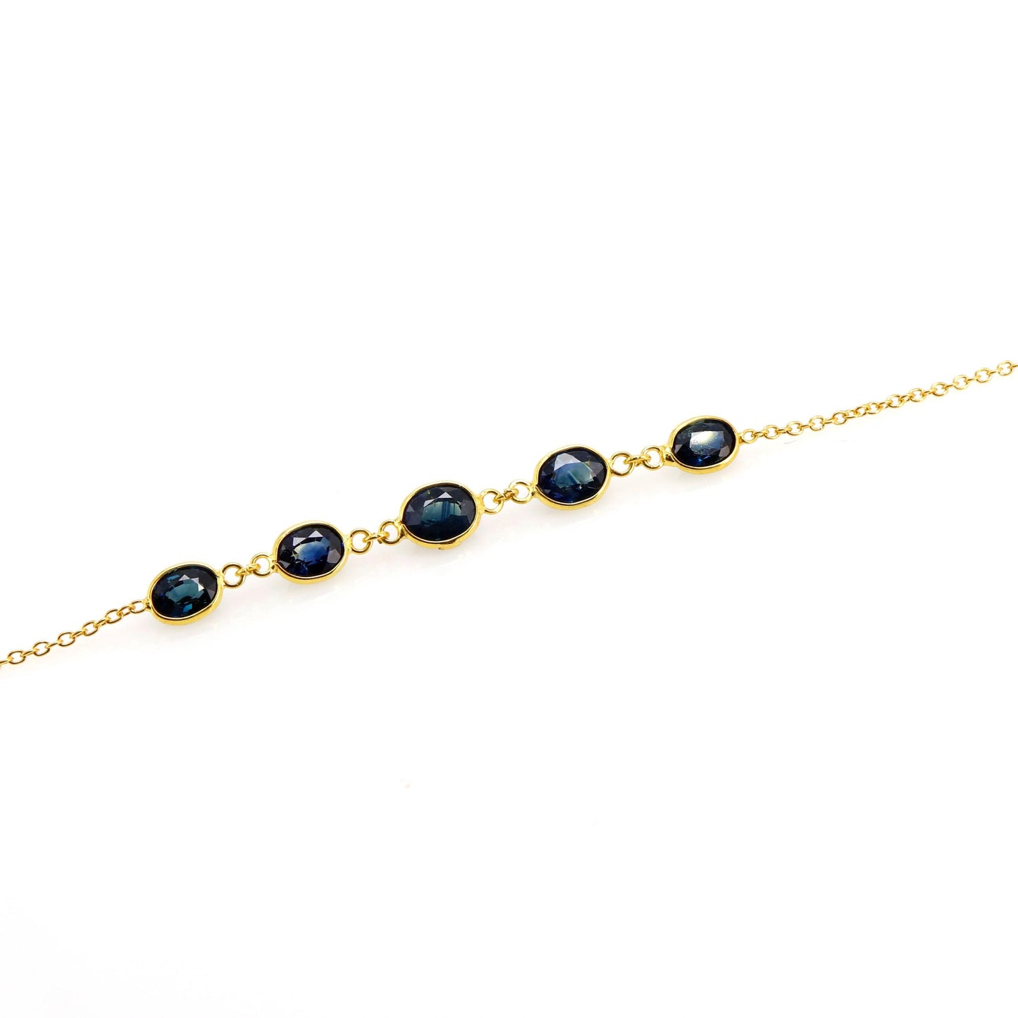 Blue Sapphire Bracelet 14K Gold