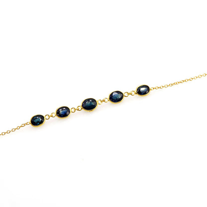 Blue Sapphire Bracelet 14K Gold