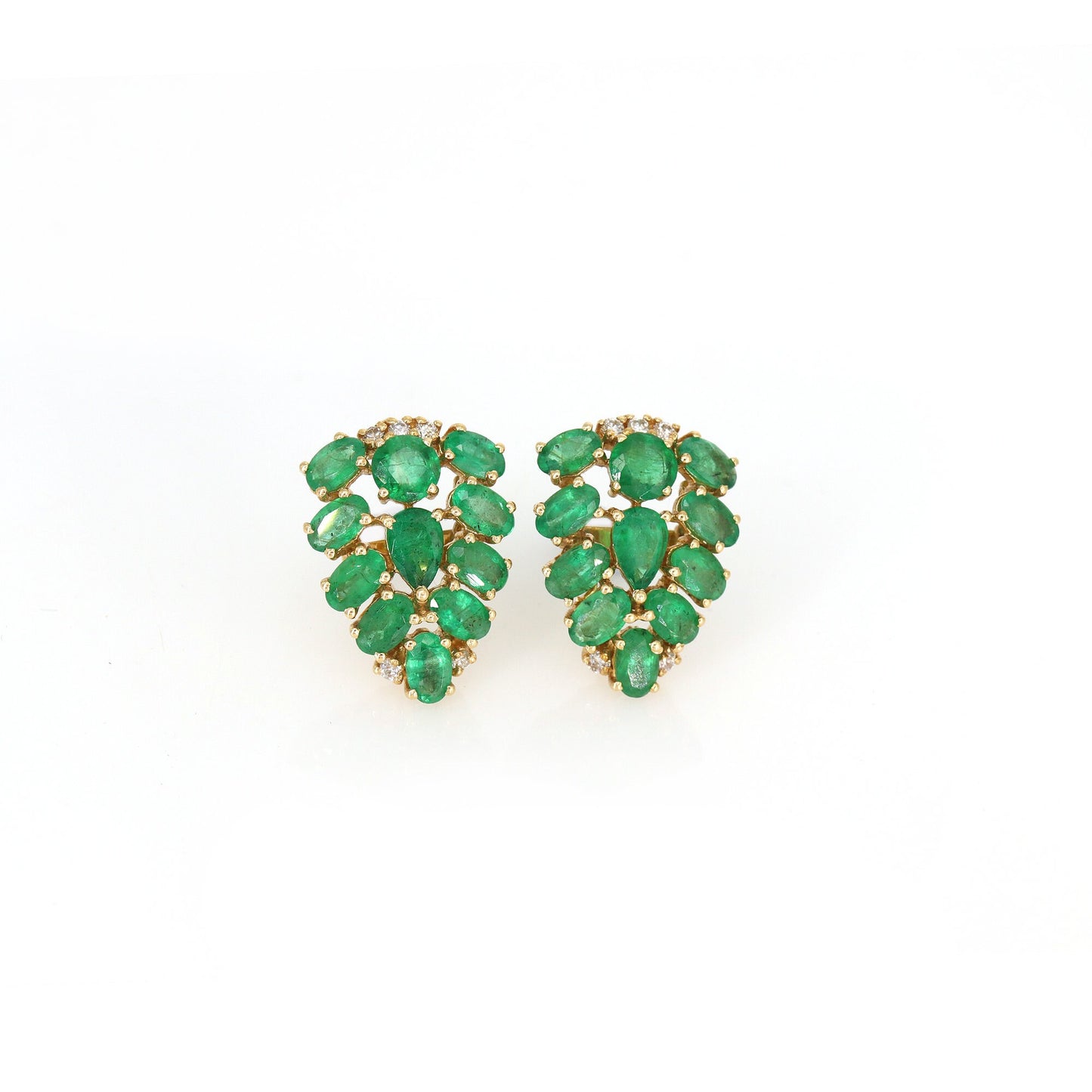 5.73 Emerald Big Size Pair Earring Gold
