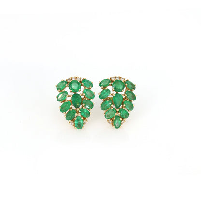 5.73 Emerald Big Size Pair Earring Gold