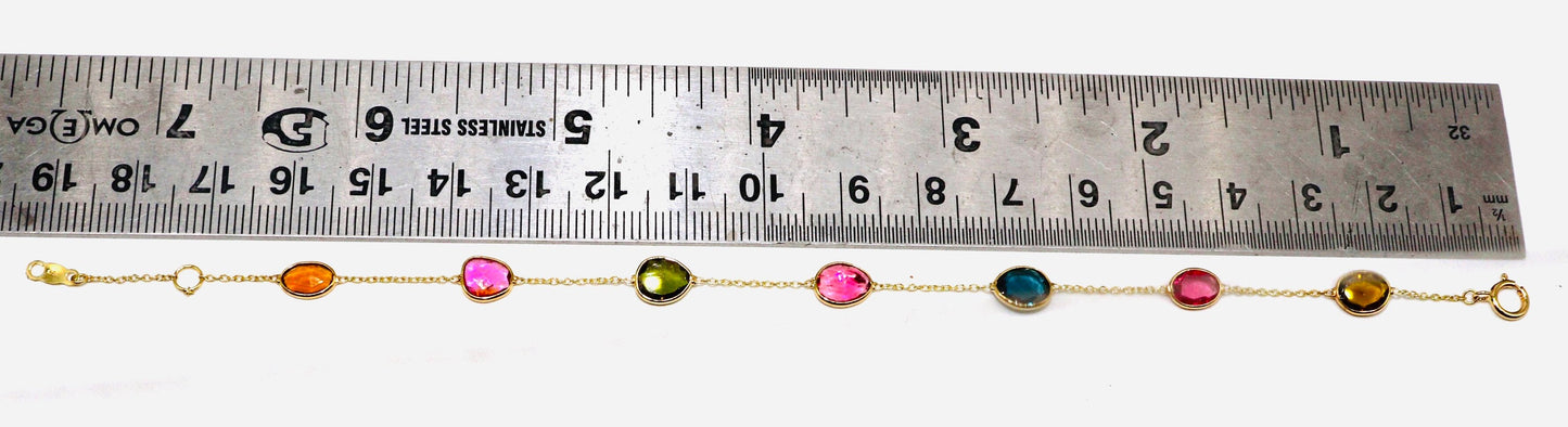 Multi Tourmaline Tourmaline Bracelet 18K Gold