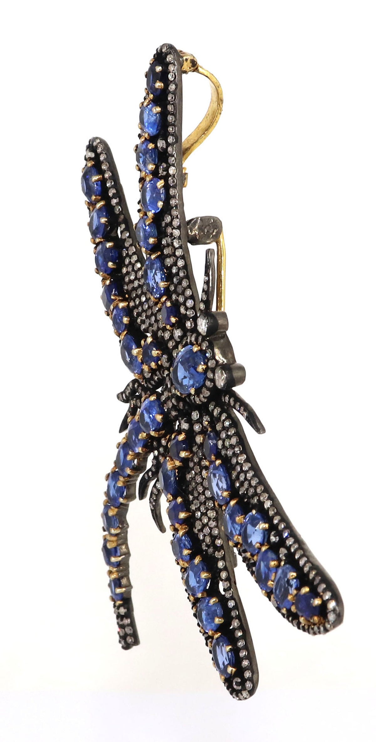 Exclusively Designed Dragon Fly Vintage Replica Brooch Cum Pendent Kynite . Gold