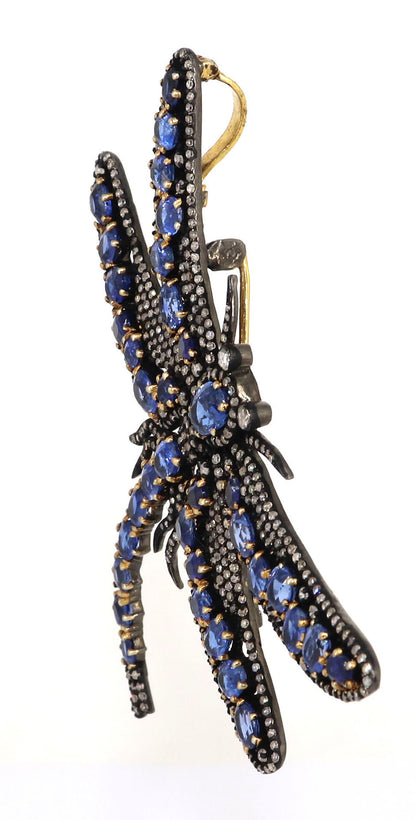 Exclusively Designed Dragon Fly Vintage Replica Brooch Cum Pendent Kynite . Gold