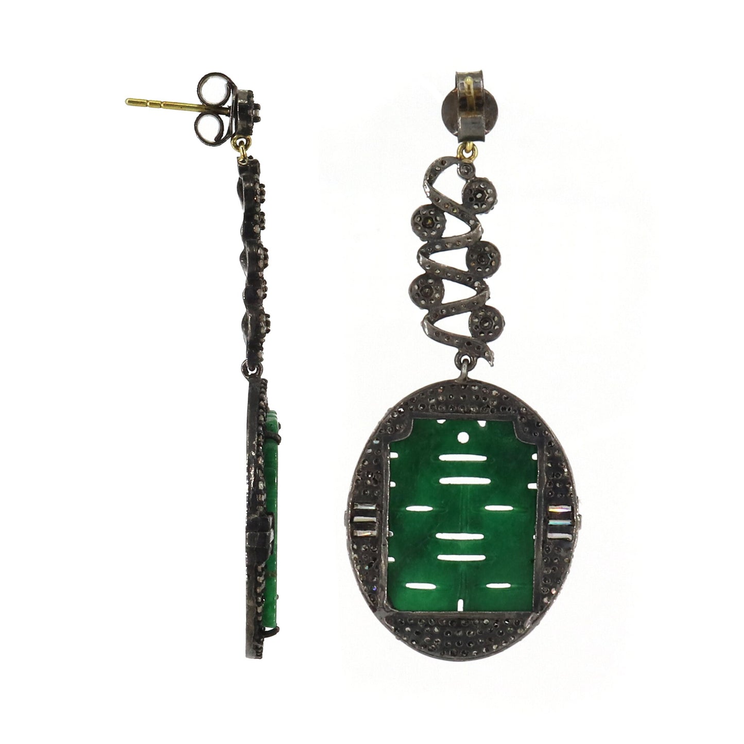 Green Jade Earring